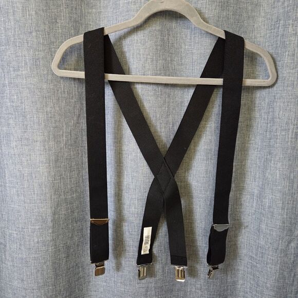 Dickies Mens Suspenders Leather X-Back Waist Clip 1.5" Adjustable Elastic Straps - Picture 3 of 7